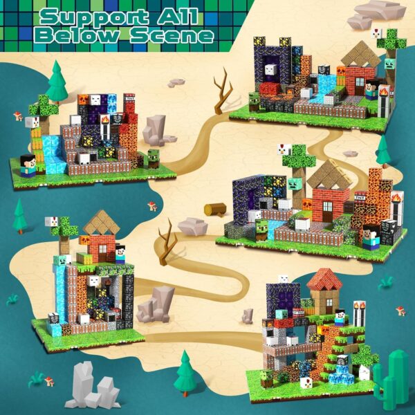 Duży Zestaw Klocków Magnetycznych 200 elementów STEM Cubes z 6 podstawkami (3-12 lat)