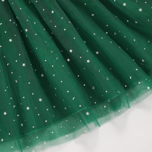 JiAmy Sukienka Dziewczęca Długi Rękaw Aksamit Cekiny Gwiazdki Tiul (3-7 Lat) Święta Wesele