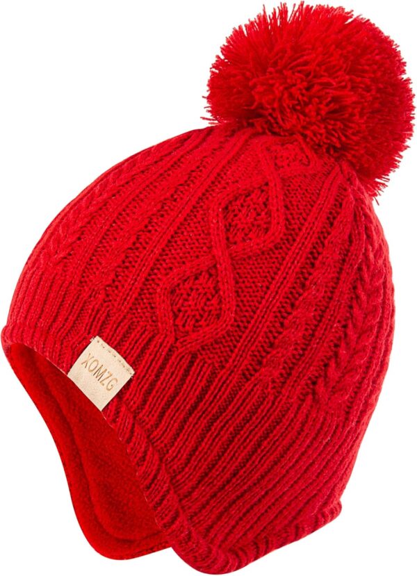 Zestaw Zimowy Czapka i Szalik Dziecięcy Dziewczęcy z Pomponem (0-36 miesięcy) Ciepłe Nauszniki