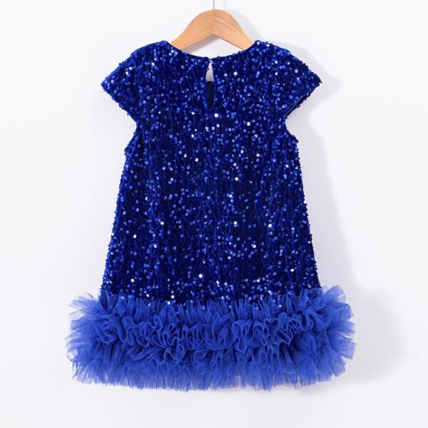 Miipat Elegancka Sukienka Dziewczęca Aksamit/Cekiny Tiul Księżniczka na Wesele Urodziny Święta