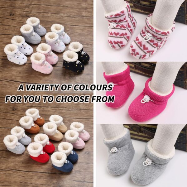 Zimowe Buciki Niemowlęce Ocieplane Polarem Kapcie Niechodki Antypoślizgowe 0-18 M (Unisex)