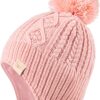 Zestaw Zimowy Czapka i Szalik Dziecięcy Dziewczęcy z Pomponem (0-36 miesięcy) Ciepłe Nauszniki