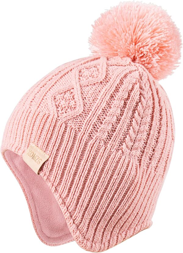 Zestaw Zimowy Czapka i Szalik Dziecięcy Dziewczęcy z Pomponem (0-36 miesięcy) Ciepłe Nauszniki
