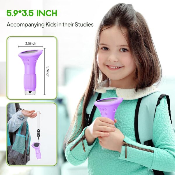 81ZYE5xVXRL._AC_SL1500_.jpg Mikroskop Cyfrowy Kieszonkowy dla Dzieci, Ekran HD 2.0", USB, Podświetlenie LED, Pomarańczowy