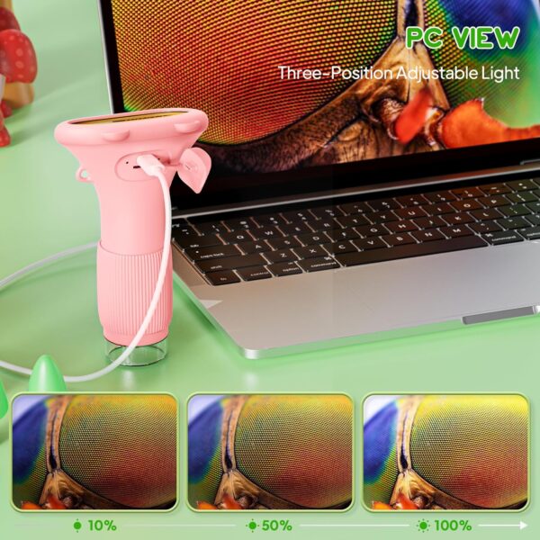 81fxq78LipL._AC_SL1500_.jpg Mikroskop Cyfrowy Kieszonkowy dla Dzieci, Ekran HD 2.0", USB, Podświetlenie LED, Pomarańczowy