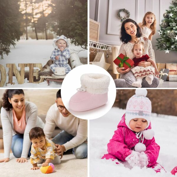 Zimowe Buciki Niemowlęce Ocieplane Polarem Kapcie Niechodki Antypoślizgowe 0-18 M (Unisex)