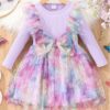 Sukienka Dziewczęca Prążkowana Długi Rękaw Na Każde Święta (1-6) Lat