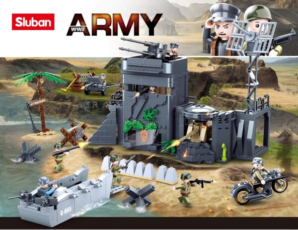 Sluban Klocki Bunkier w Wydmach II Wojna Światowa (765 el.) Zestaw Militarny Kompatybilny