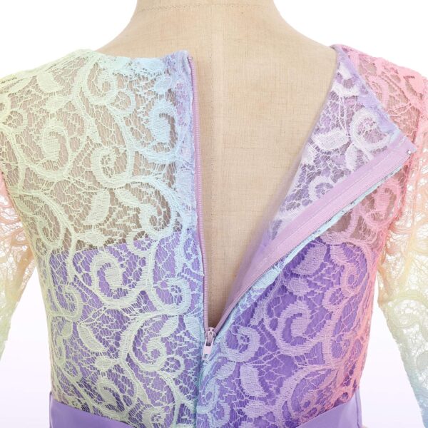 Sukienka Wizytowa Koronka Tiul Rękaw 3/4 Komunia Wesele Urodziny (2-14 Lat)