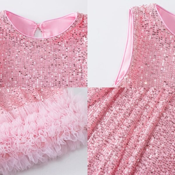 Miipat Elegancka Sukienka Dziewczęca Aksamit/Cekiny Tiul Księżniczka na Wesele Urodziny Święta