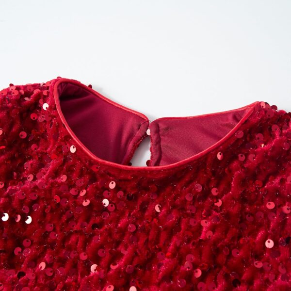 Miipat Elegancka Sukienka Dziewczęca Aksamit/Cekiny Tiul Księżniczka na Wesele Urodziny Święta