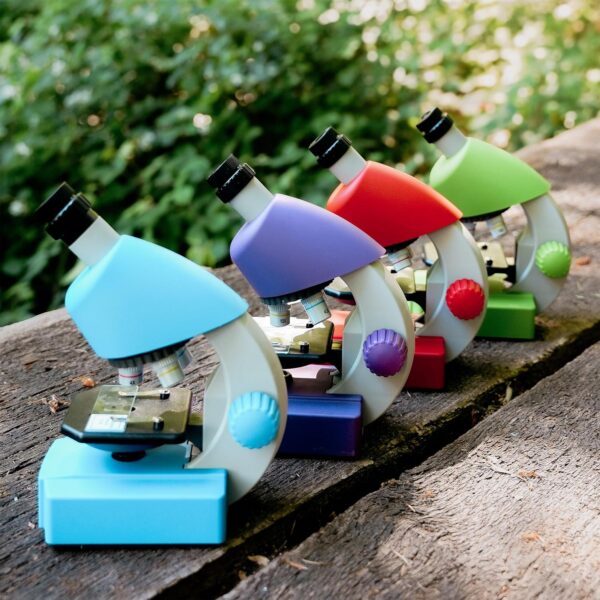 Mikroskop Bresser Junior 40-640x, Edukacyjny Zestaw dla Dzieci, Fioletowy