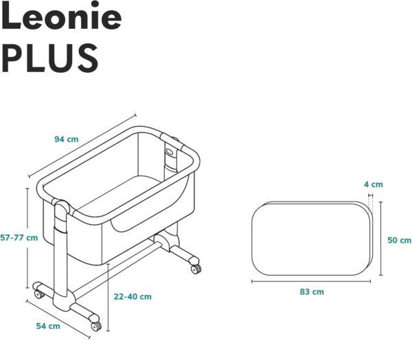 Lionelo Leonie Plus Łóżeczko Dostawne 3w1 z Funkcją Kołyski Szare
