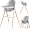 Lionelo Maya Krzesełko do karmienia 2w1 Drewniane do 25kg Szare