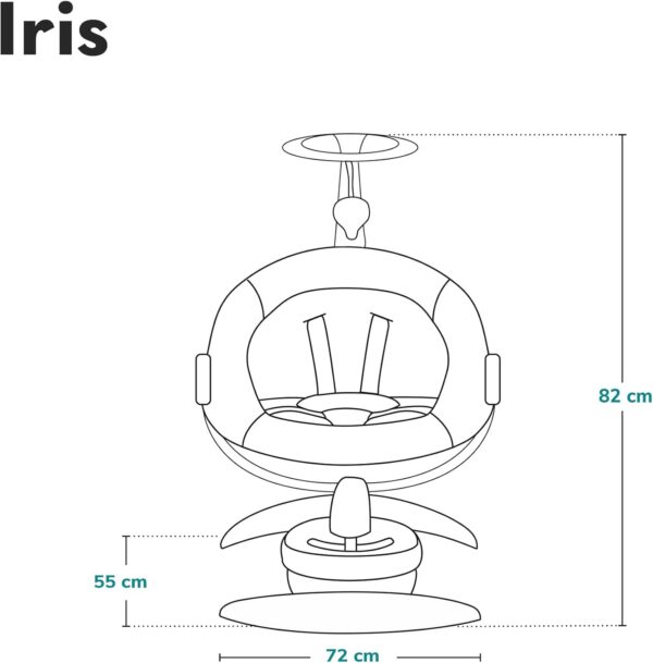 Lionelo Iris Bujaczek Elektryczny Obrotowy 360 stopni Szary do 9kg Pilot