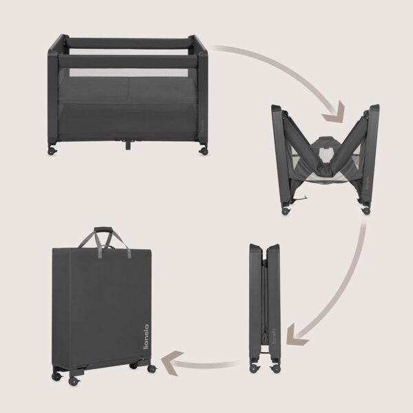 Lionelo Patty Łóżeczko Turystyczne i Dostawne 5w1 z Materacem Szare