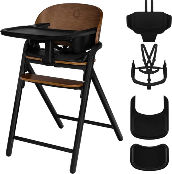 Lionelo Celia Krzesełko do karmienia Drewniane 2w1 do 90kg Szare