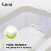 Lionelo Luna Łóżeczko Dostawne 2w1 Co-sleeping z Materacem Szare