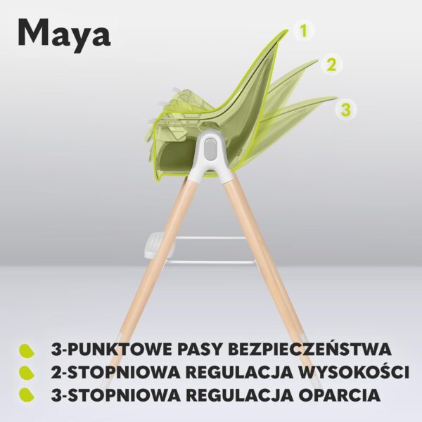 Lionelo Maya Krzesełko do karmienia 2w1 Drewniane do 25kg Szare