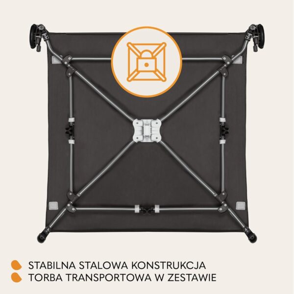 Lionelo Bonnie Kojec dla Dziecka 100x100 cm Składany z Materacem T25 Szary