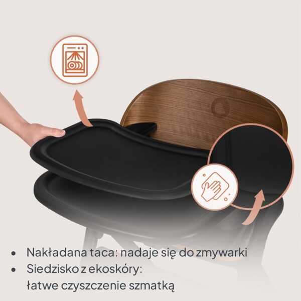 Lionelo Celia Krzesełko do karmienia Drewniane 2w1 do 90kg Szare