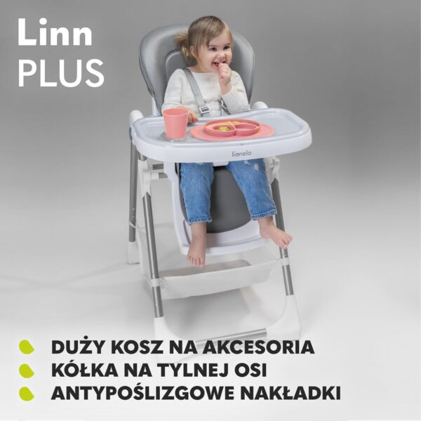 Lionelo Krzesełko do Karmienia Regulowane Beżowe do 15kg z Koszem