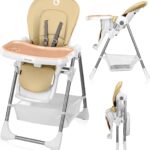 Lionelo Celia Krzesełko do karmienia 2w1 Drewniane do 90kg Szare