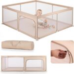 71bIyYQBugL._AC_SL1500_-1 COSTWAY Kojec dla Dziecka 124x124 cm Składany z Piłkami i Uchwytami Szary