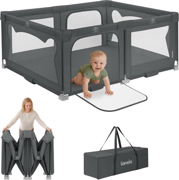 Lionelo Florence Kojec dla Dziecka 150x180 cm Easy Fold Składany Szary
