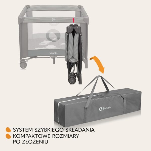 Lionelo Bonnie Kojec dla Dziecka 100x100 cm Składany z Materacem T25 Szary