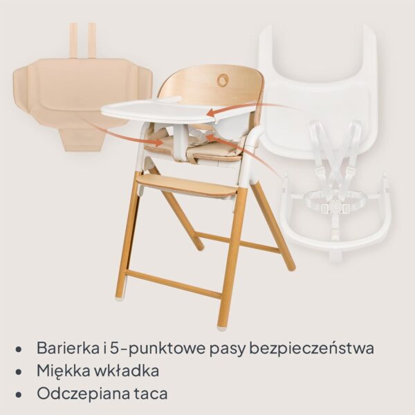 71q5uSpe24L._AC_SL1500_ Lionelo Celia Krzesełko do karmienia 2w1 Drewniane do 90kg Szare