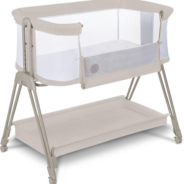 Lionelo Luna Łóżeczko Dostawne 2w1 Co-sleeping z Materacem Szare