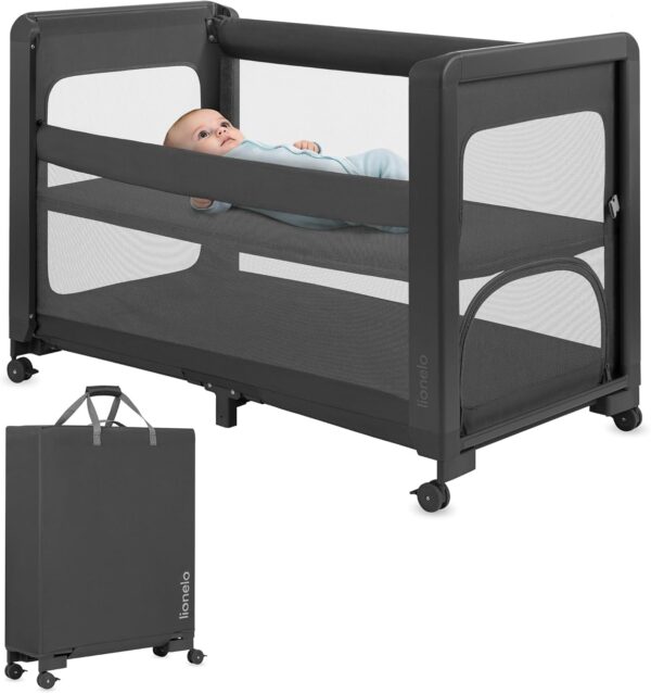 Lionelo Patty Łóżeczko Turystyczne i Dostawne 5w1 z Materacem Szare