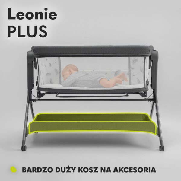 Lionelo Leonie Plus Łóżeczko Dostawne 3w1 z Funkcją Kołyski Szare