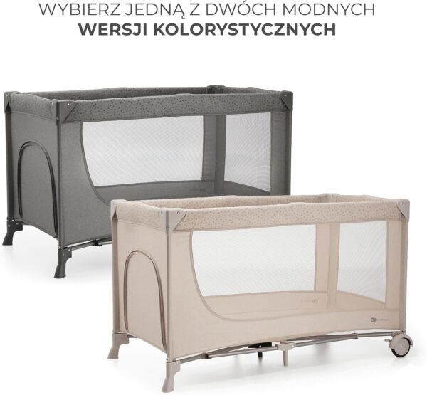 Kinderkraft JOY 2 Łóżeczko Turystyczne 2w1 Składane z Torbą Szare