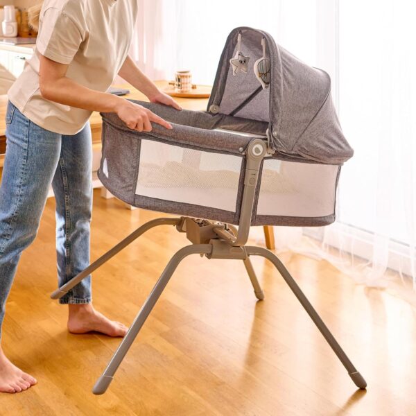 Lionelo Malin Evo Kołyska Niemowlęca 3w1 Łóżeczko Bujane Szare