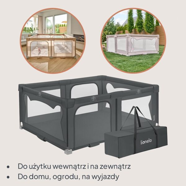 Lionelo Florence Kojec dla Dziecka 150x180 cm Easy Fold Składany Szary