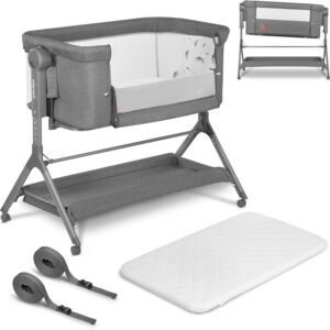 81WjvL7ZbL._AC_SL1500_ COSTWAY Kojec dla Dziecka 124x124 cm Składany z Piłkami i Uchwytami Szary