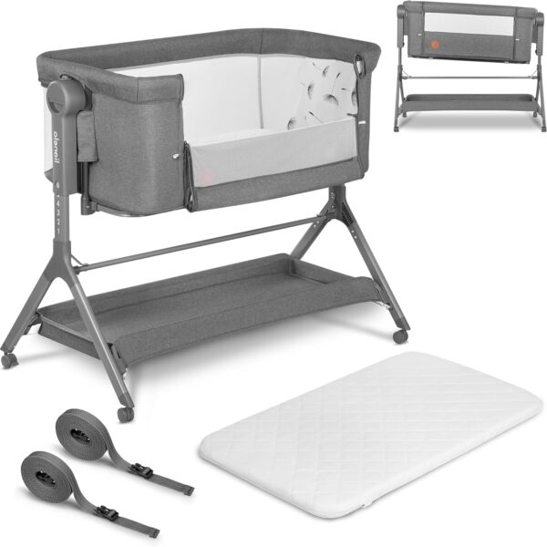 Lionelo Leonie Plus Łóżeczko Dostawne 3w1 z Funkcją Kołyski Szare