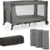 Kinderkraft JOY 2 Łóżeczko Turystyczne 2w1 Składane z Torbą Szare