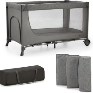 81XXUkSlalL._AC_SL1500_ Kinderkraft JOY 2 Łóżeczko Turystyczne 2w1 Składane z Torbą Szare