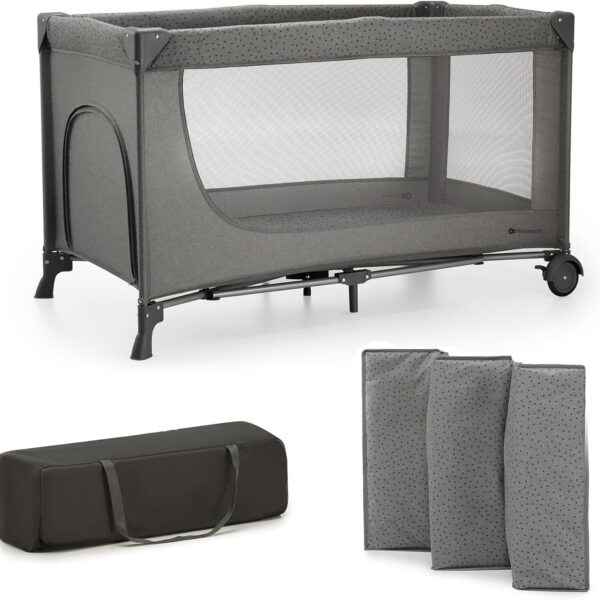 81XXUkSlalL._AC_SL1500_ Kinderkraft JOY 2 Łóżeczko Turystyczne 2w1 Składane z Torbą Szare