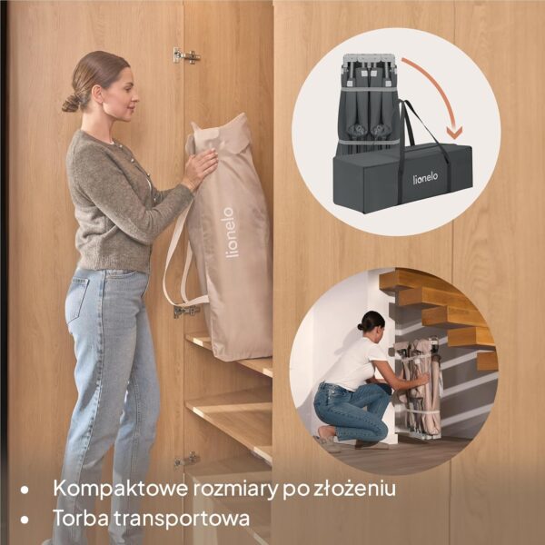 Lionelo Florence Kojec dla Dziecka 150x180 cm Easy Fold Składany Szary