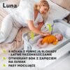 Lionelo Luna Łóżeczko Dostawne 2w1 Co-sleeping z Materacem Szare