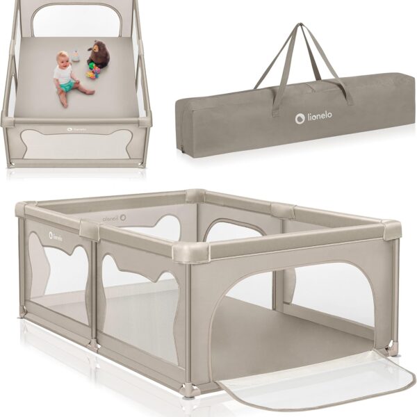 Lionelo Willow Kojec dla Dziecka 120x180 cm Składany Szary z Torbą