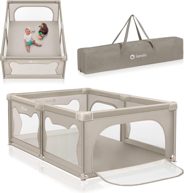 Lionelo Willow Kojec dla Dziecka 120x180 cm Składany Szary z Torbą