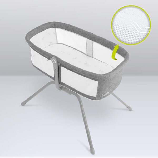 Lionelo Malin Evo Kołyska Niemowlęca 3w1 Łóżeczko Bujane Szare