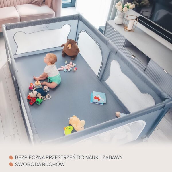 Lionelo Willow Kojec dla Dziecka 120x180 cm Składany Szary z Torbą